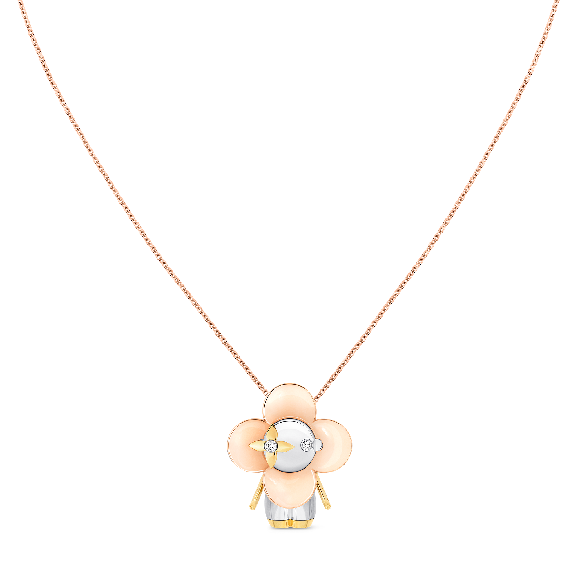 Vivienne pendant, 3 golds & diamonds - Jewelry - Categories